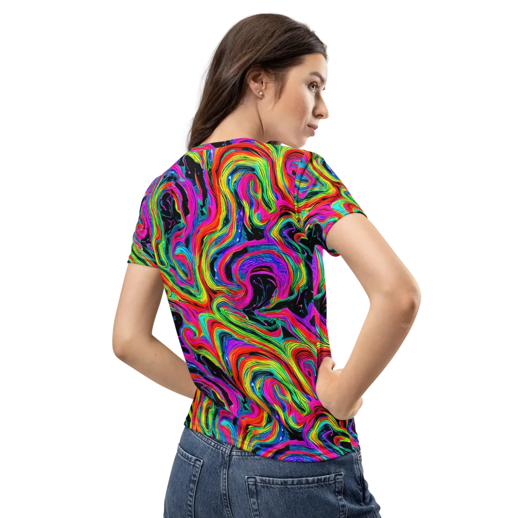 Fluorescent Current on Women's Crew Neck T-Shirt — Back