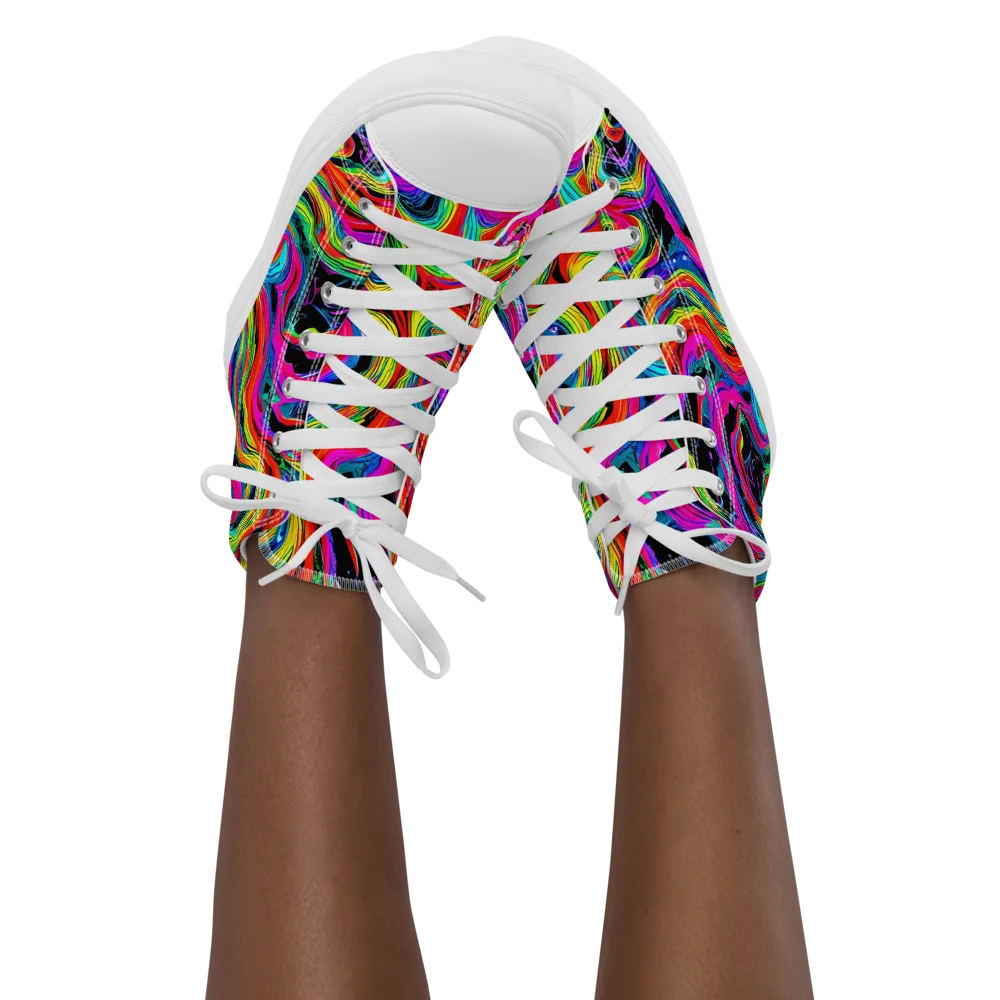 Fluorescent Current on Women's High Top Canvas Shoes — Front