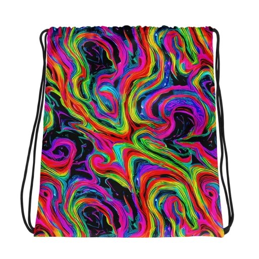 Fluorescent Current on a Drawstring Bag