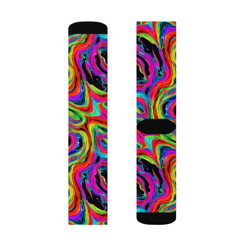Fluorescent Current on Socks — Right Sock