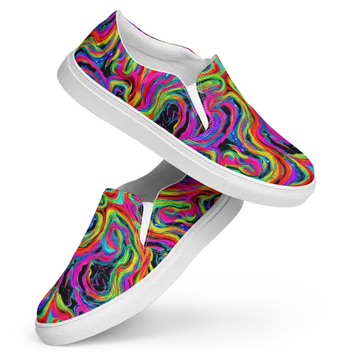 Fluorescent Current on a Women's Slip-On Canvas Shoes