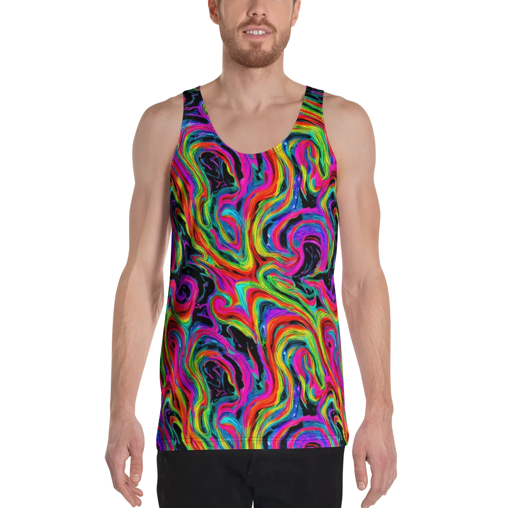 Fluorescent Current on Men's Tank Top — Front