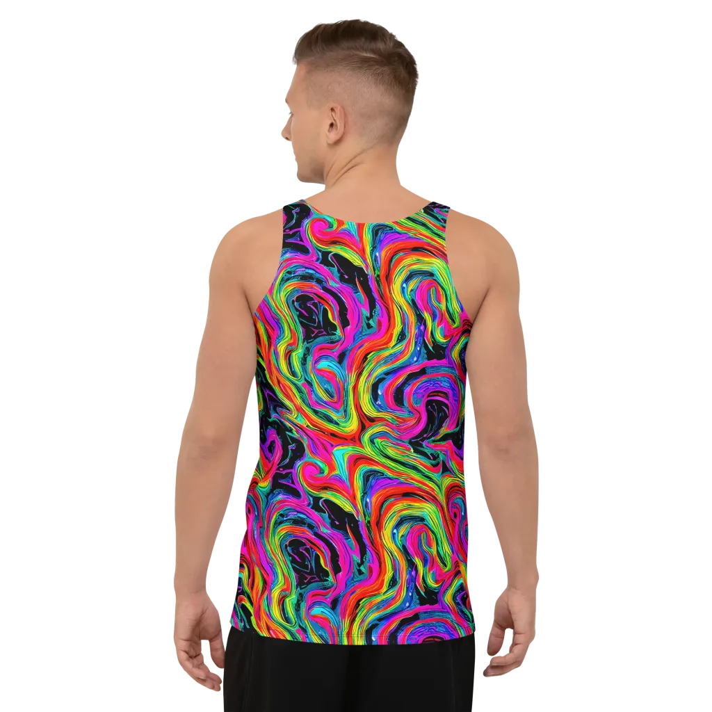 Fluorescent Current on Men's Tank Top — Back