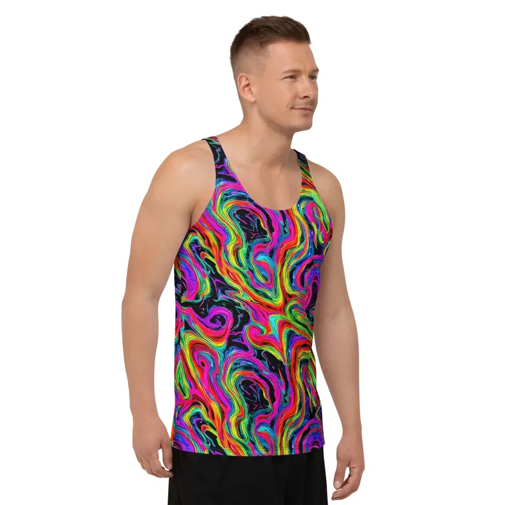 Fluorescent Current on Men's Tank Top — Right Front