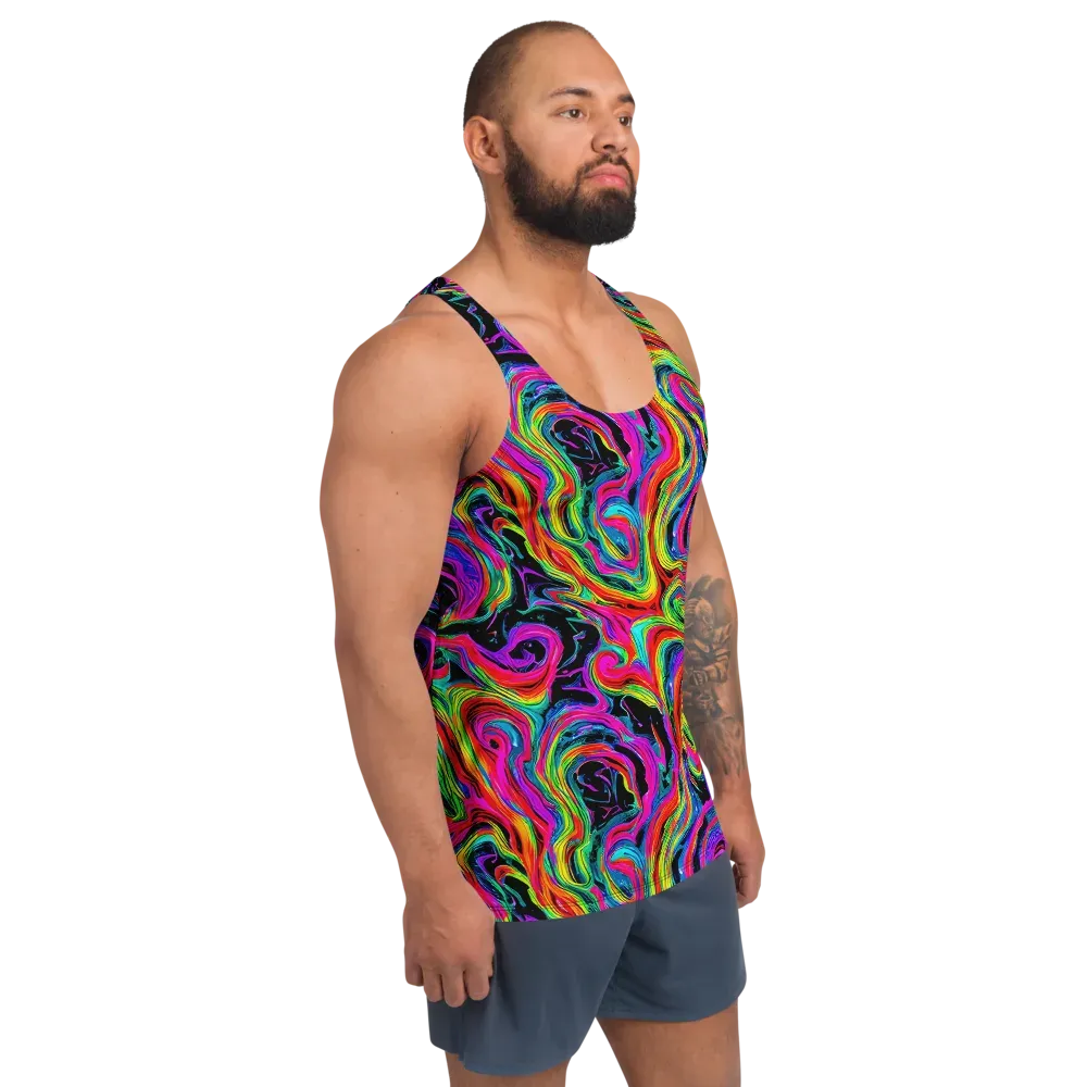 Fluorescent Current on Men's Tank Top — Right Front