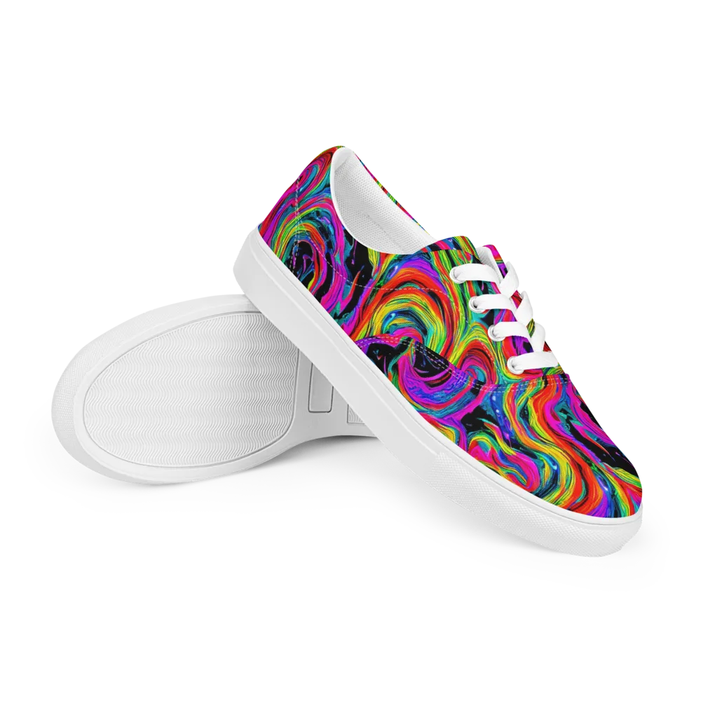 Fluorescent Current on Men's Lace-Up Canvas Shoes — Right Front
