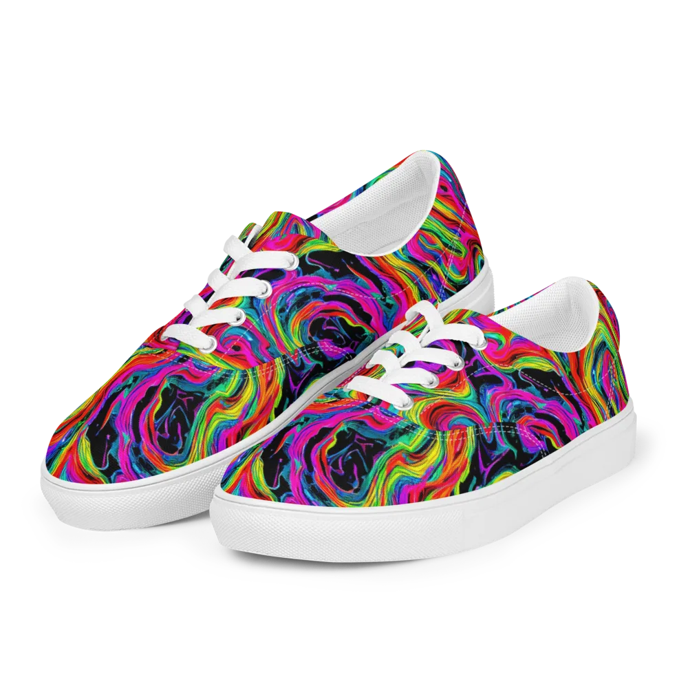 Fluorescent Current on Men's Lace-Up Canvas Shoes — Left Front