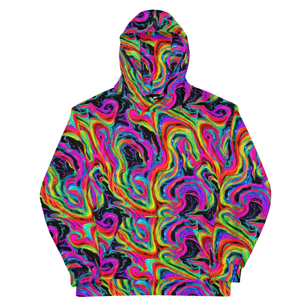 Fluorescent Current on Cotton Hoodie — Front