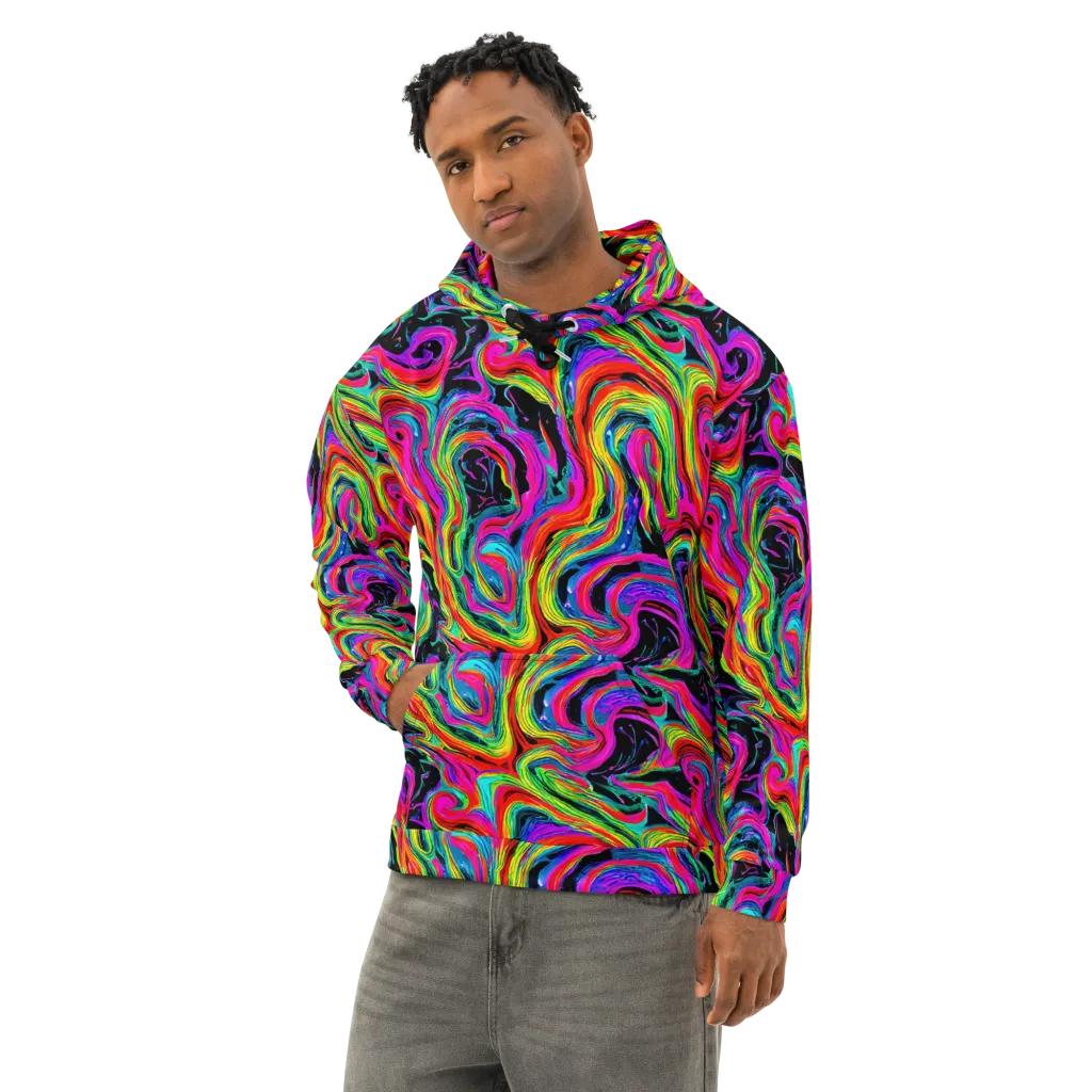 Fluorescent Current on Cotton Hoodie — Left Front