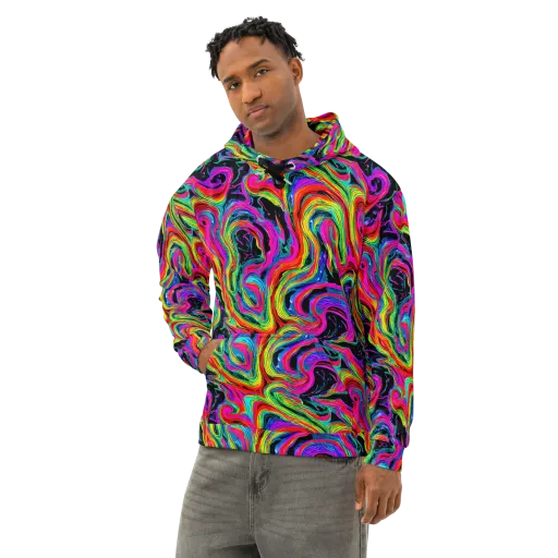 Fluorescent Current on a Cotton Hoodie