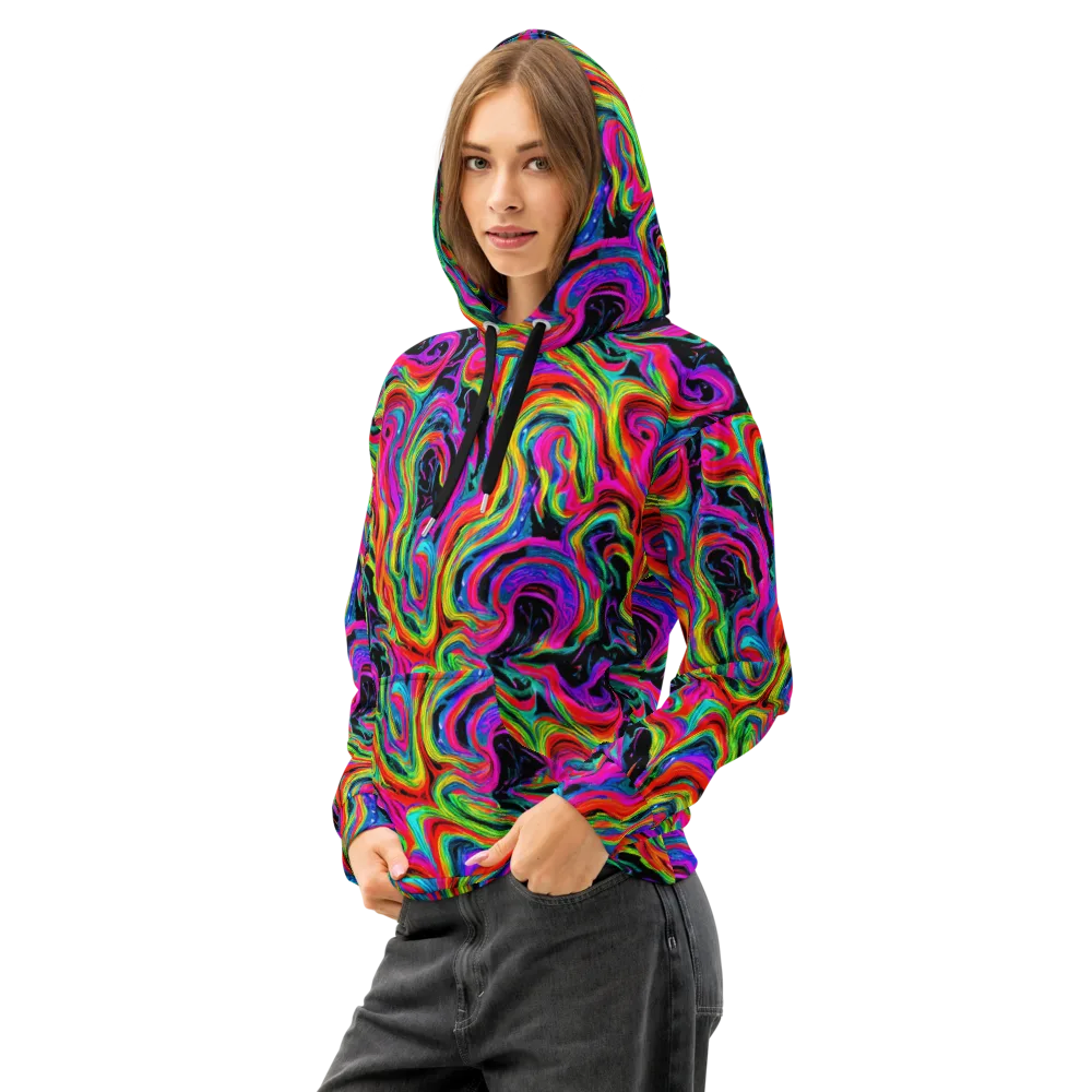 Fluorescent Current on Cotton Hoodie — Left Front