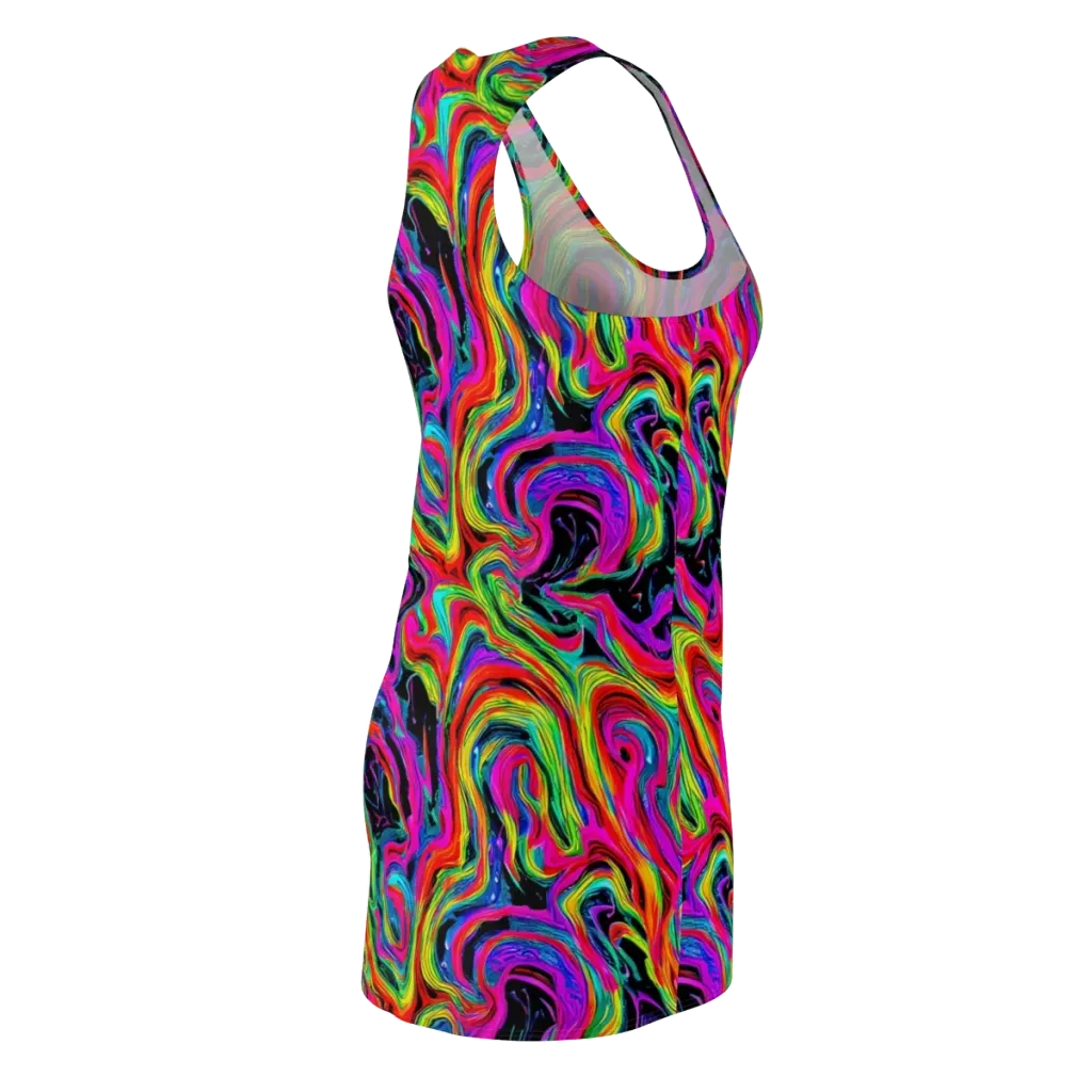 Fluorescent Current on Racerback Dress — Back Side