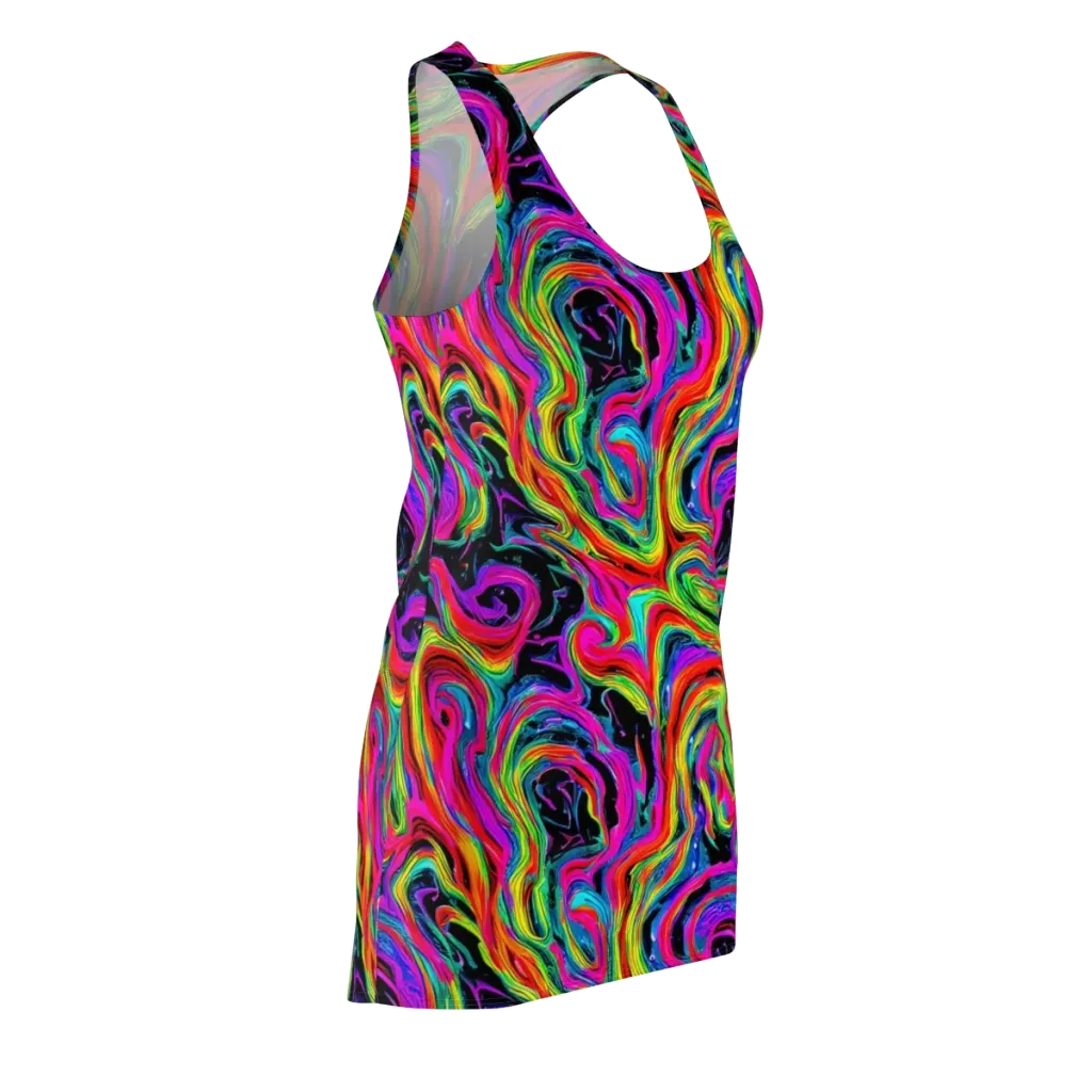 Fluorescent Current on Racerback Dress — Front Side
