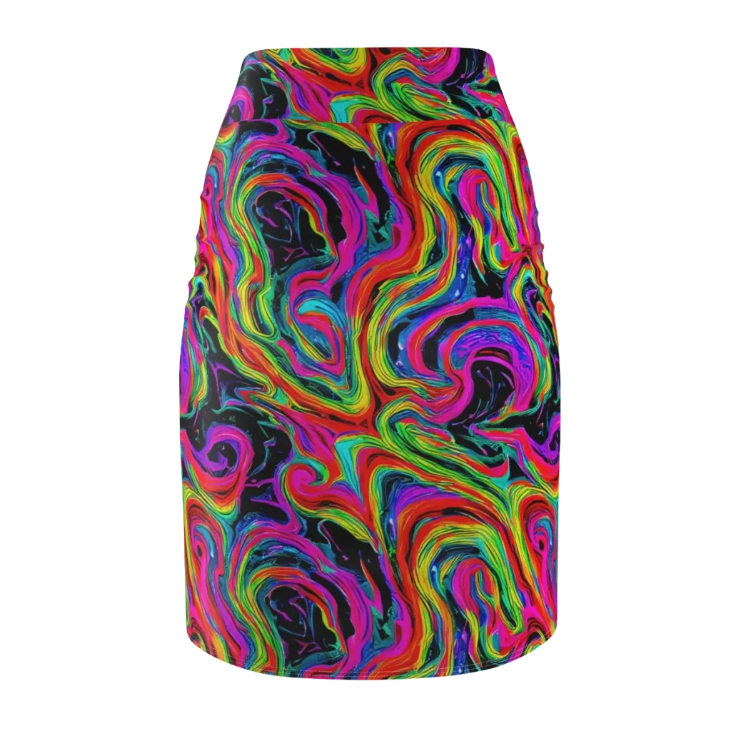 Fluorescent Current on Pencil Skirt — Back
