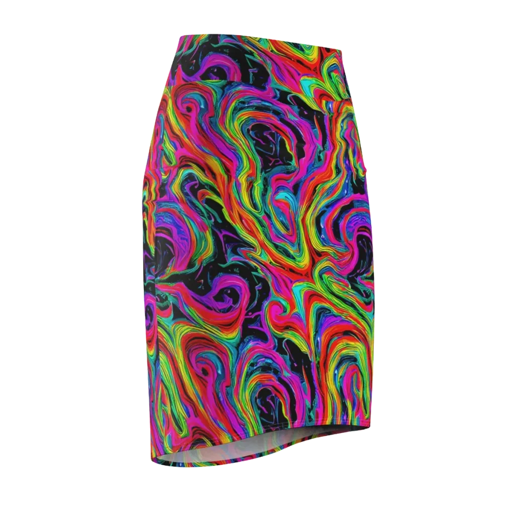 Fluorescent Current on Pencil Skirt — Front Side