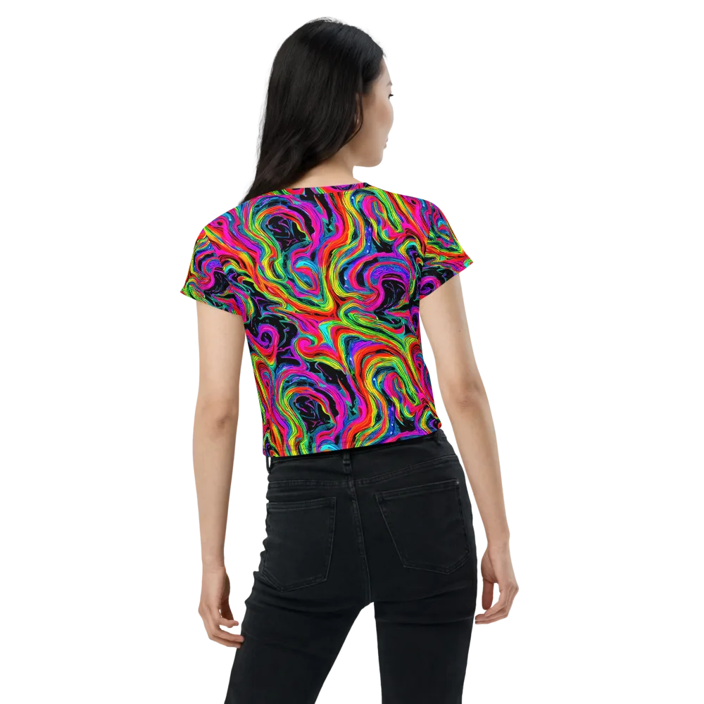 Fluorescent Current on Crop Tee — Back