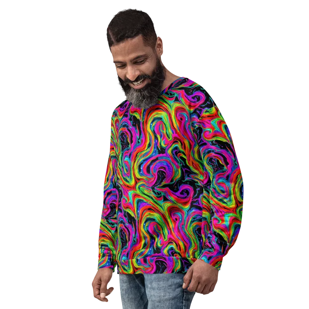 Fluorescent Current on Sweatshirt — Left Front