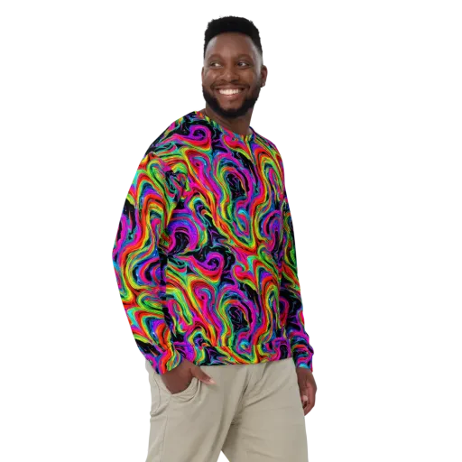 Fluorescent Current on a Sweatshirt