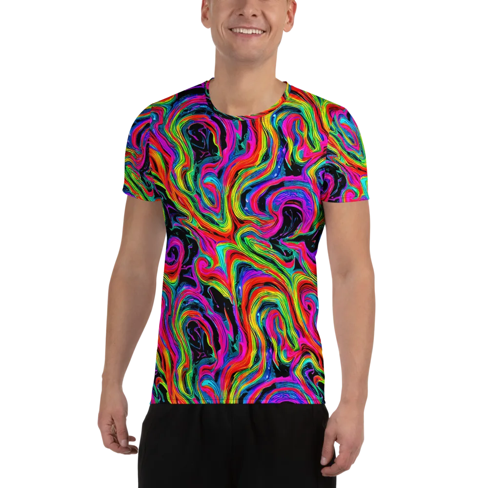 Fluorescent Current on Men's Athletic T-Shirt — Front