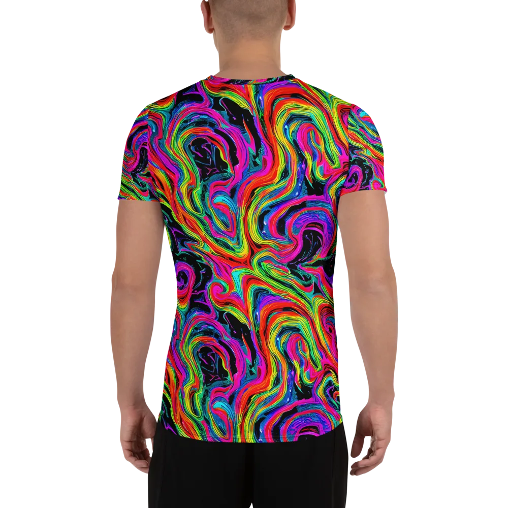 Fluorescent Current on Men's Athletic T-Shirt — Back