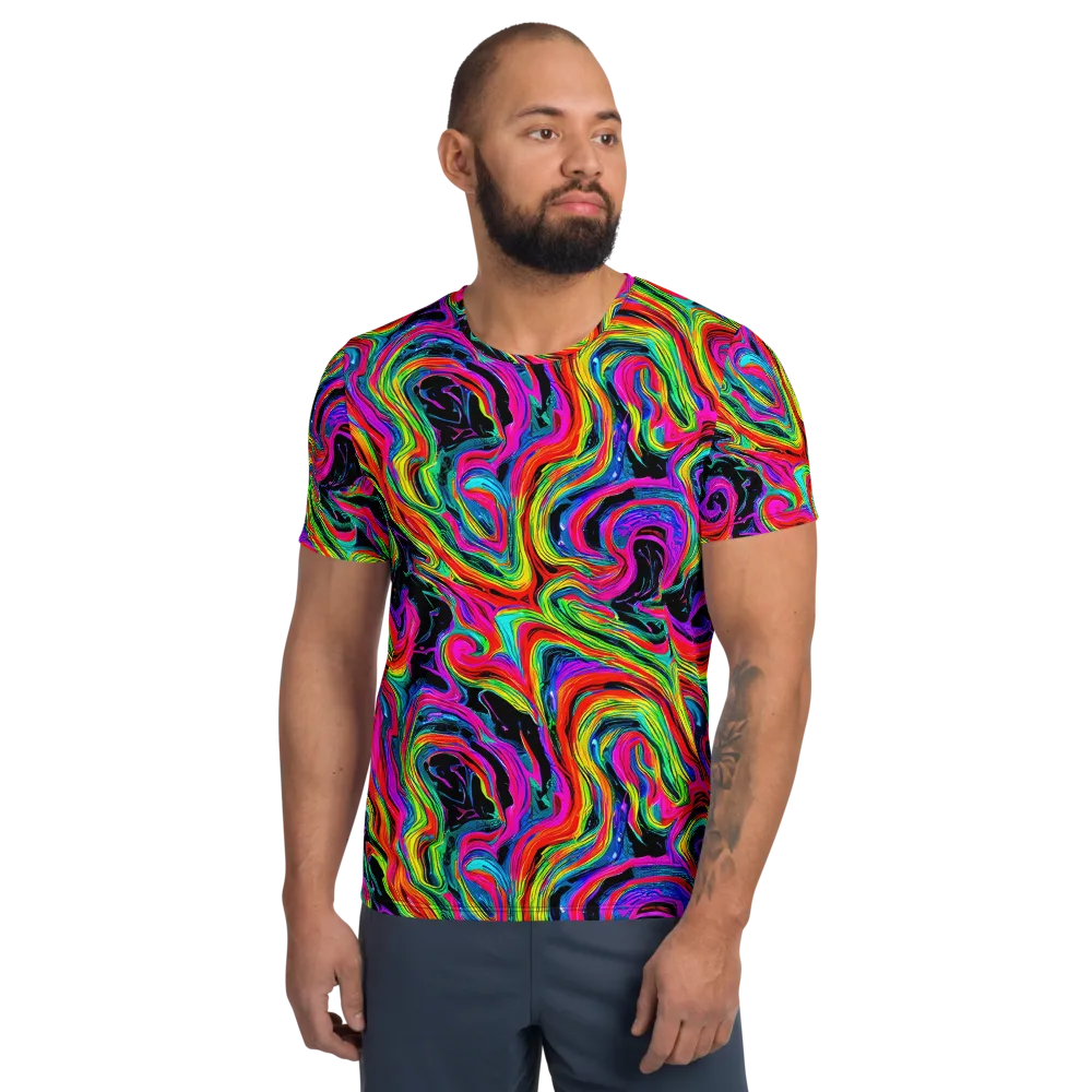 Fluorescent Current on Men's Athletic T-Shirt — Front