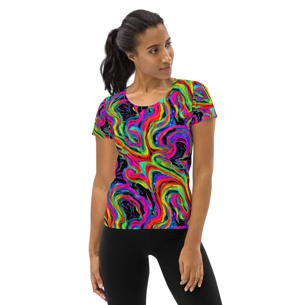 Fluorescent Current on Women's Athletic T-Shirt — Front