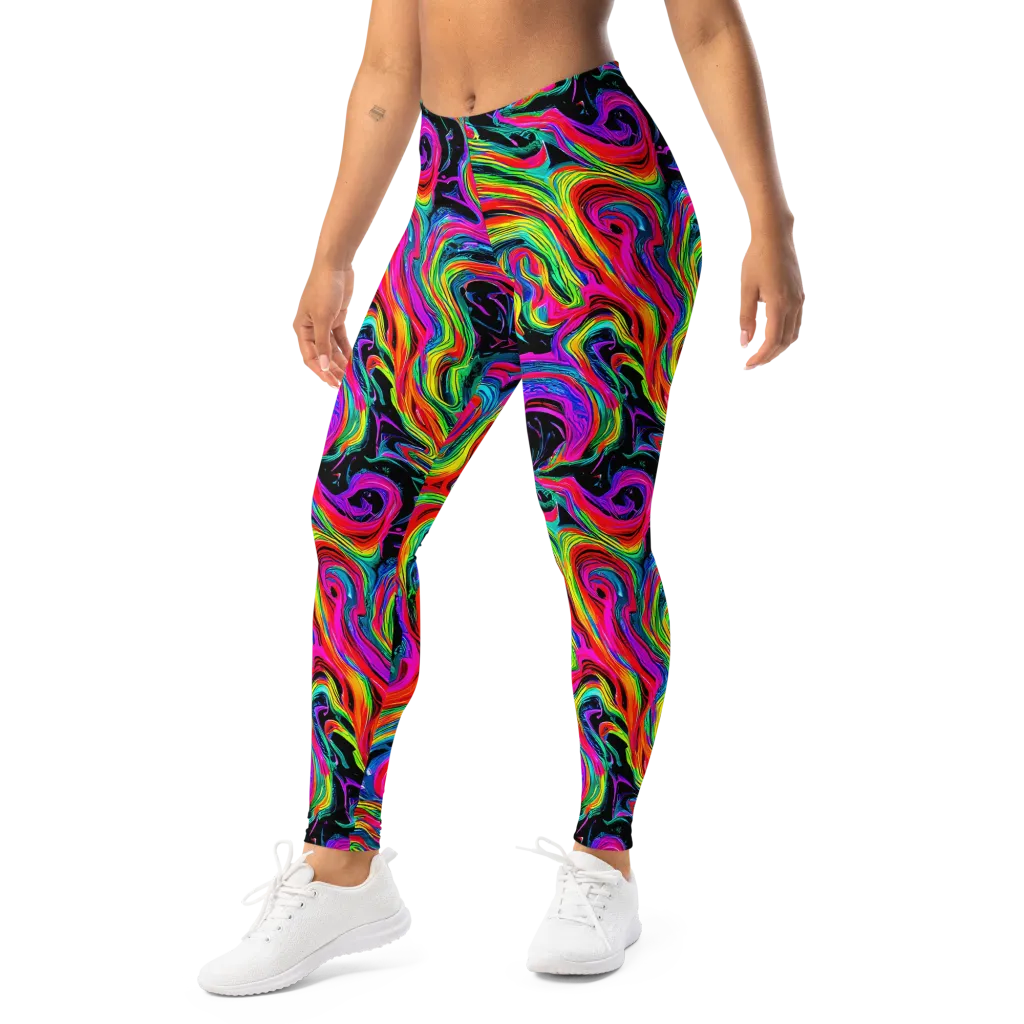 Fluorescent Current on Leggings — Left Front