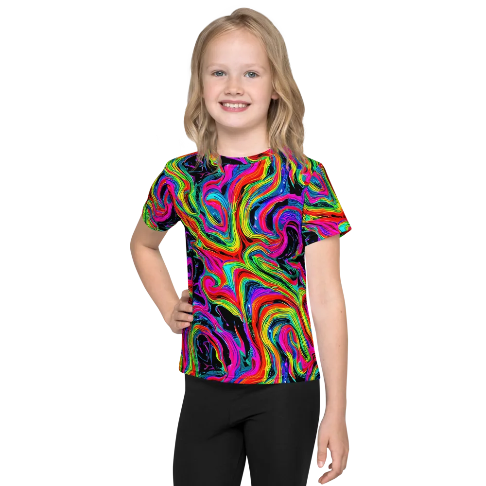 Fluorescent Current on Kids Crew Neck T-Shirt — Front