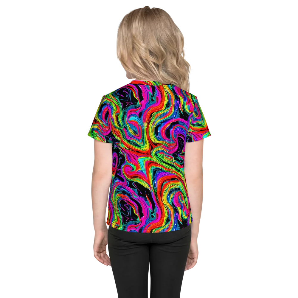 Fluorescent Current on Kids Crew Neck T-Shirt — Back