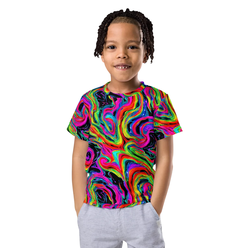 Fluorescent Current on Kids Crew Neck T-Shirt — Front