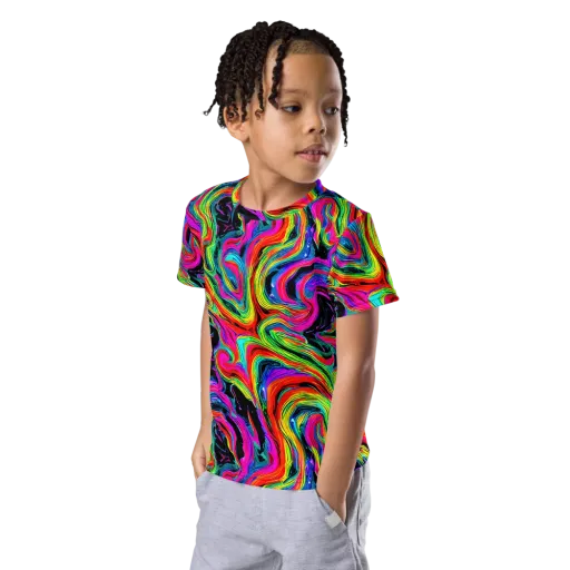 Fluorescent Current on a Kids Crew Neck T-Shirt