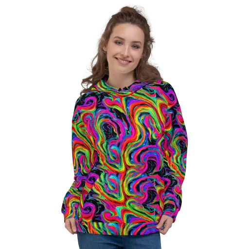Fluorescent Current on a Hoodie
