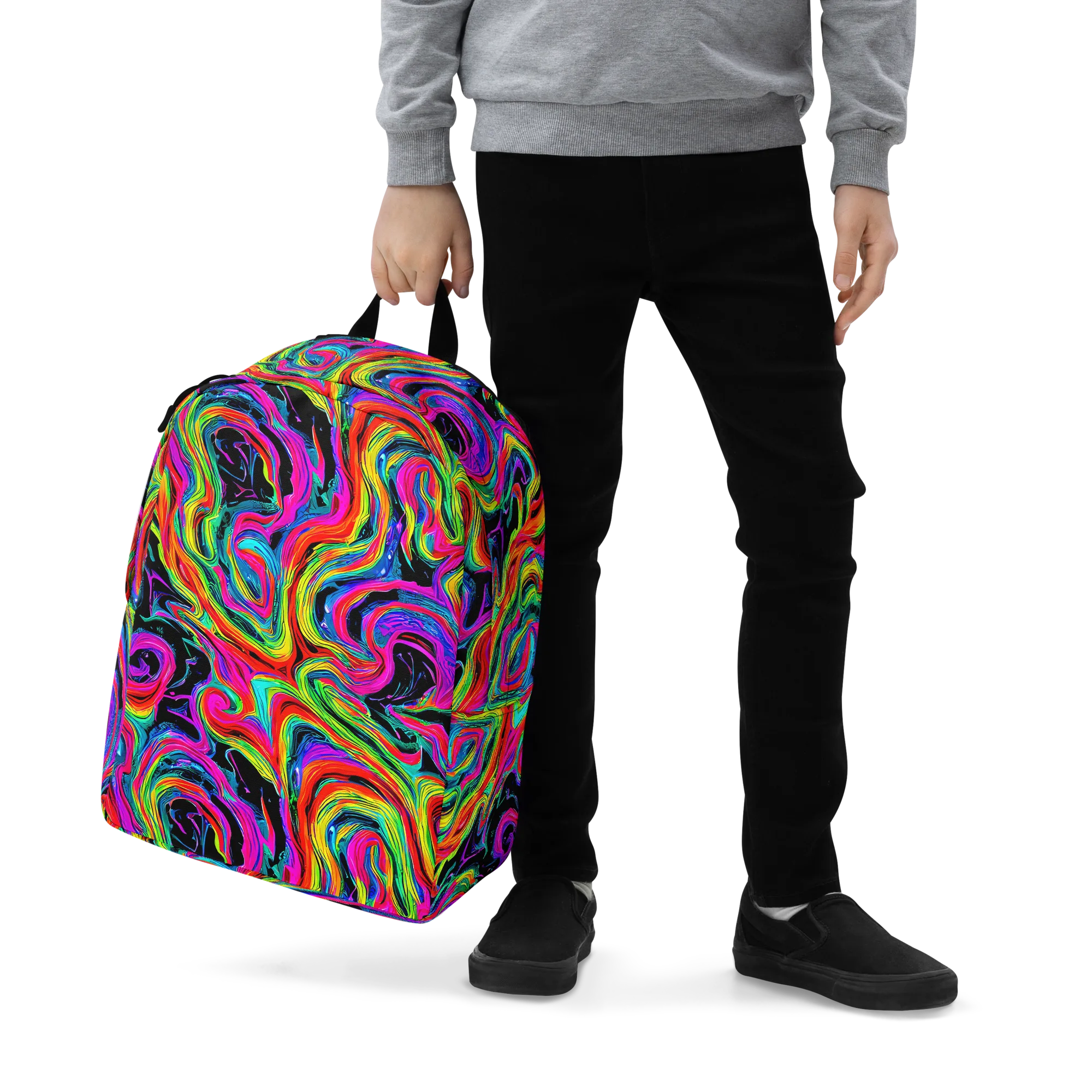 Fluorescent Current on Minimalist Backpack — Zoomed-in