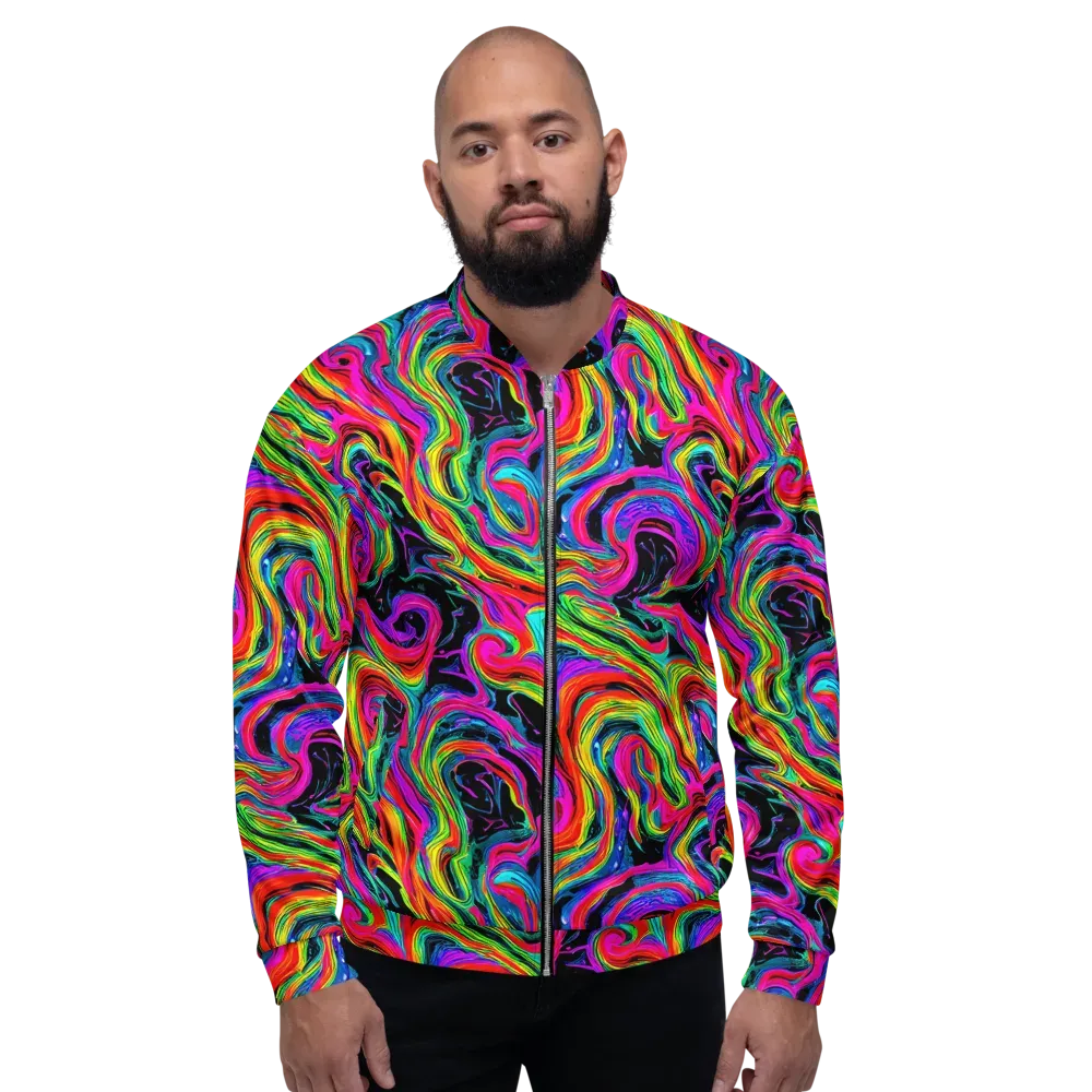 Fluorescent Current on Bomber Jacket — Front