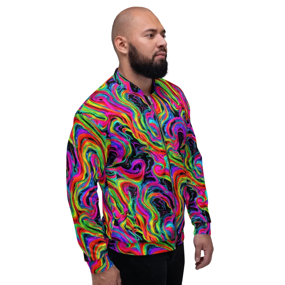 Fluorescent Current on Bomber Jacket — Right