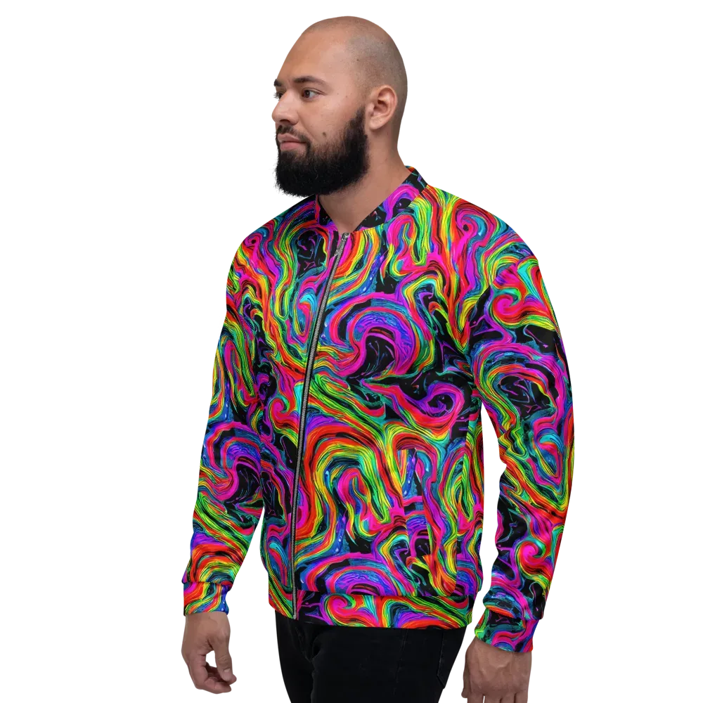 Fluorescent Current on Bomber Jacket — Left