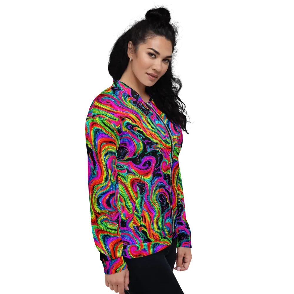 Fluorescent Current on Bomber Jacket — Right