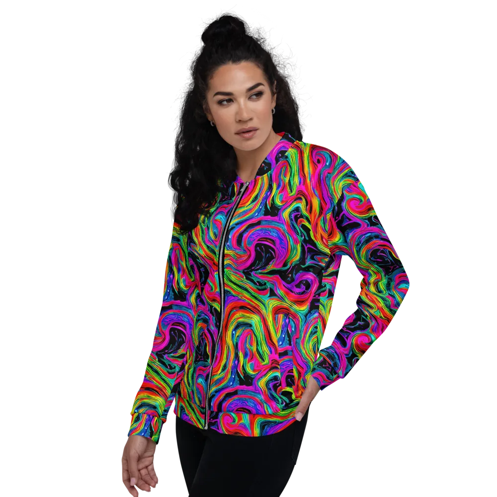 Fluorescent Current on Bomber Jacket — Left