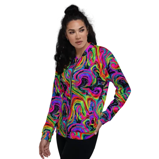 Fluorescent Current on a Bomber Jacket