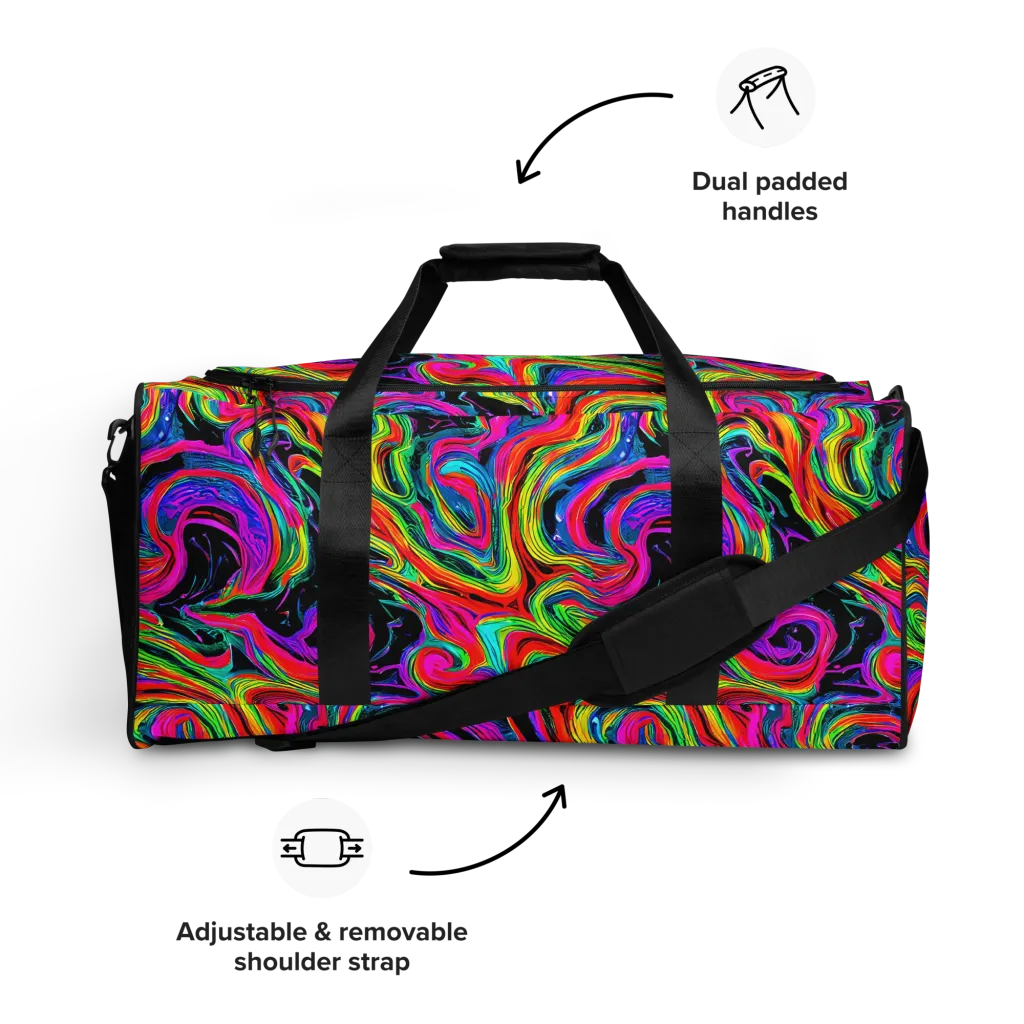 Fluorescent Current on Duffle Bag — Front