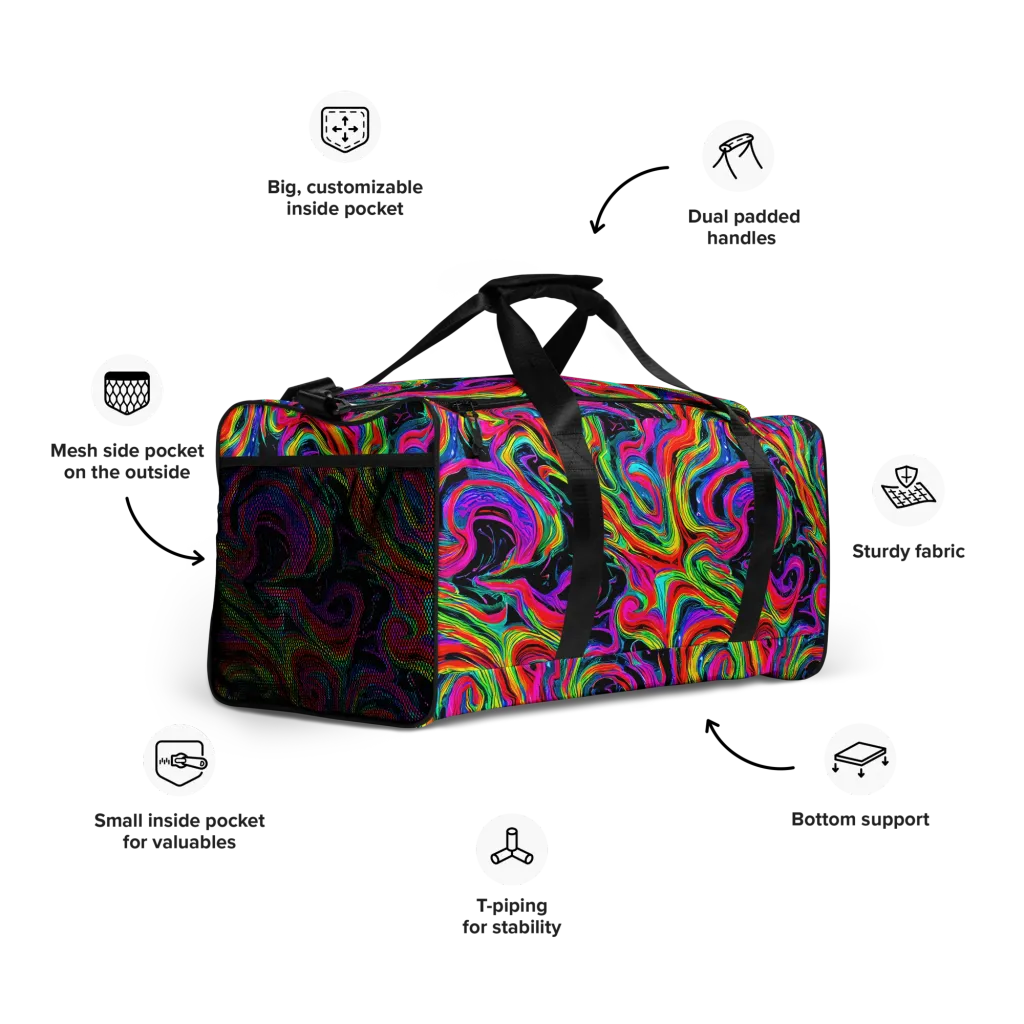 Fluorescent Current on Duffle Bag — Right Front