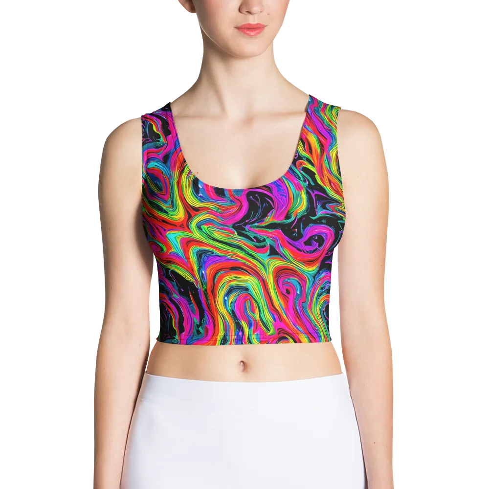Fluorescent Current on Crop Top — Front