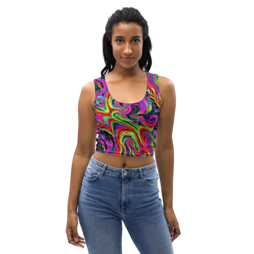 Fluorescent Current on Crop Top — Front