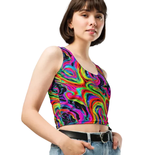 Fluorescent Current on a Crop Top