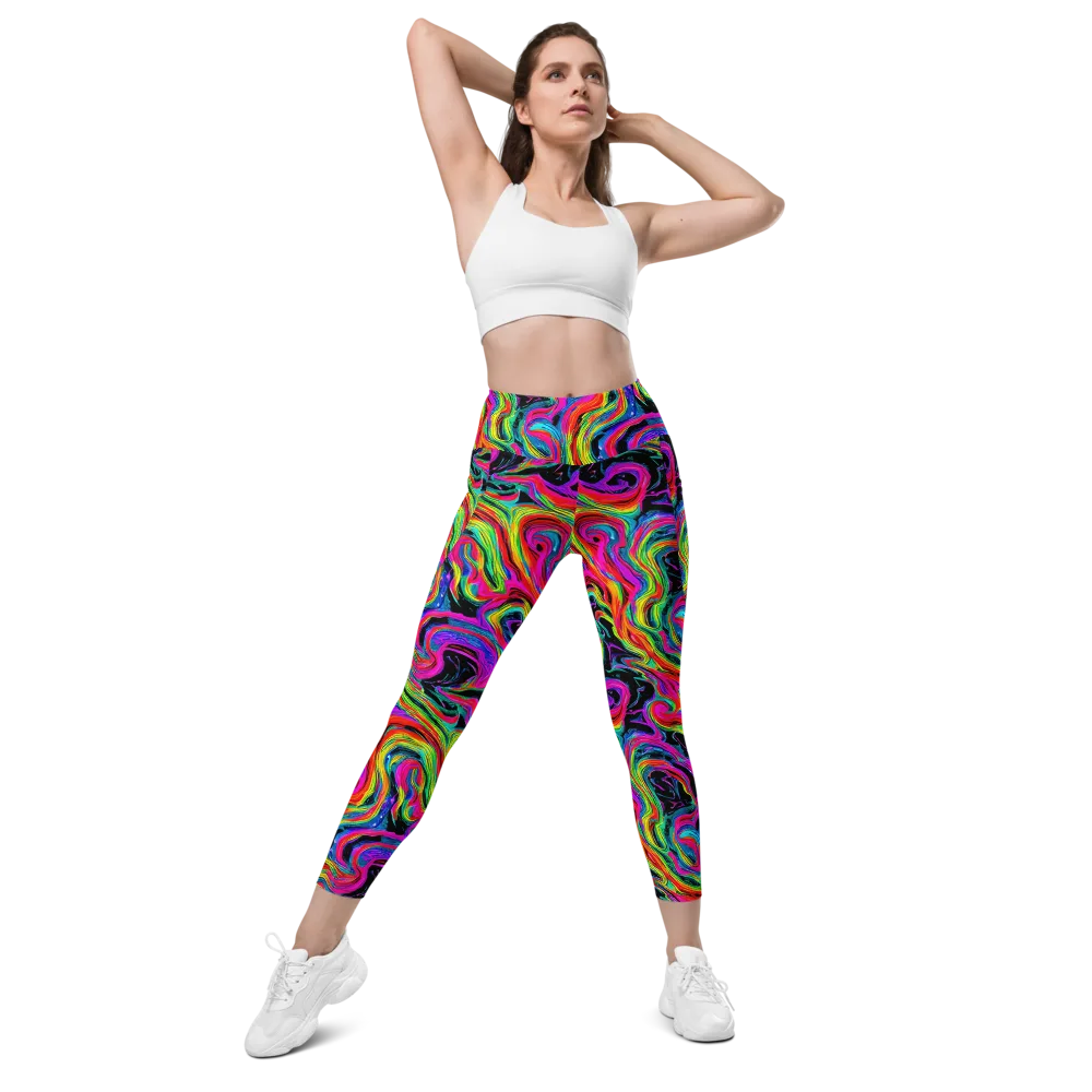 Fluorescent Current on Leggings with Pockets — Front