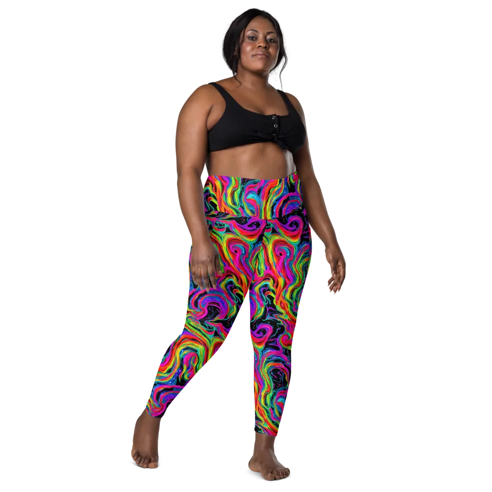 Fluorescent Current on Leggings with Pockets — Front