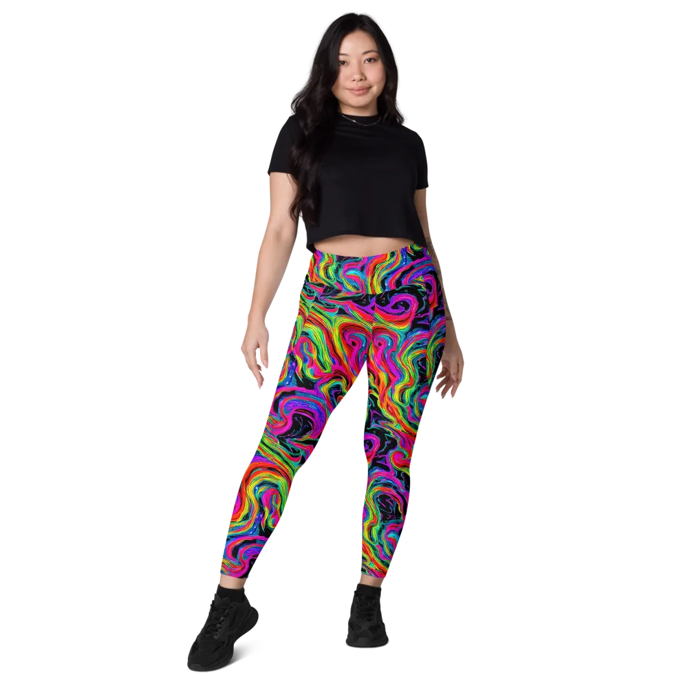 Fluorescent Current on Leggings with Pockets — Front