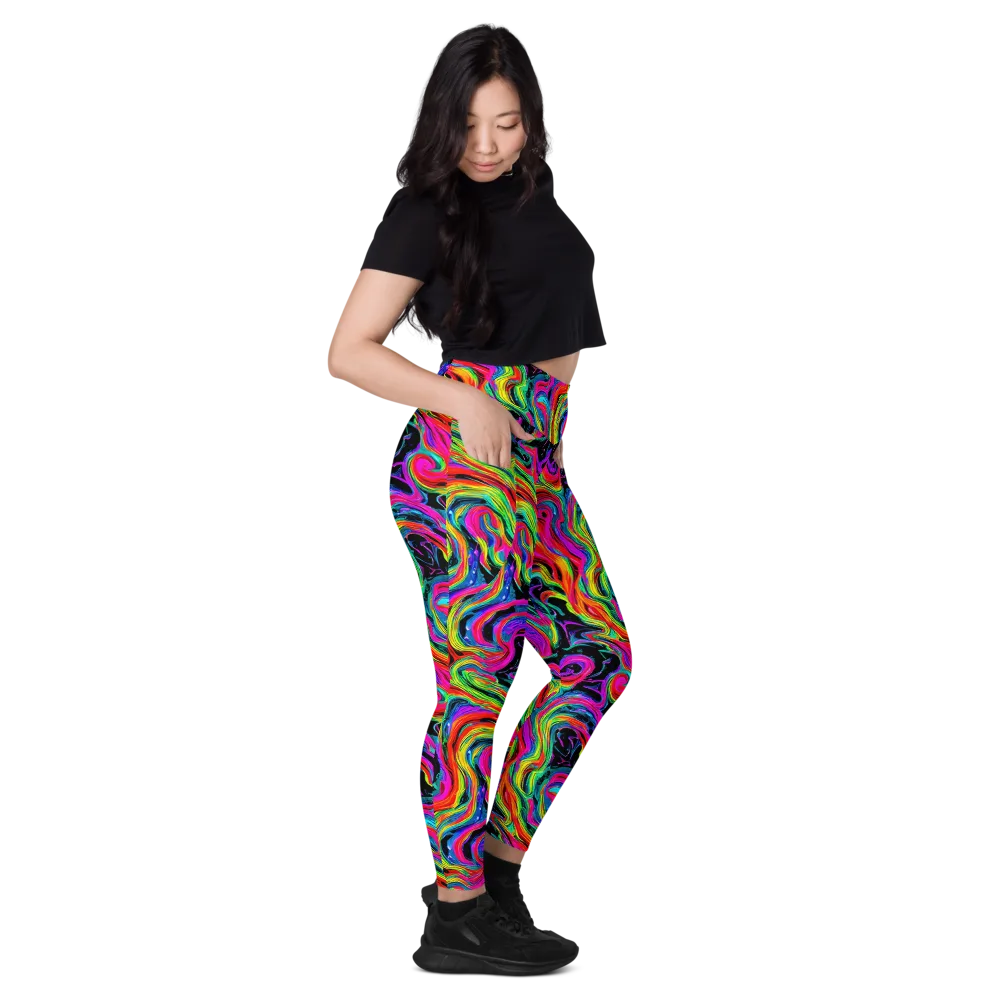 Fluorescent Current on Leggings with Pockets — Right