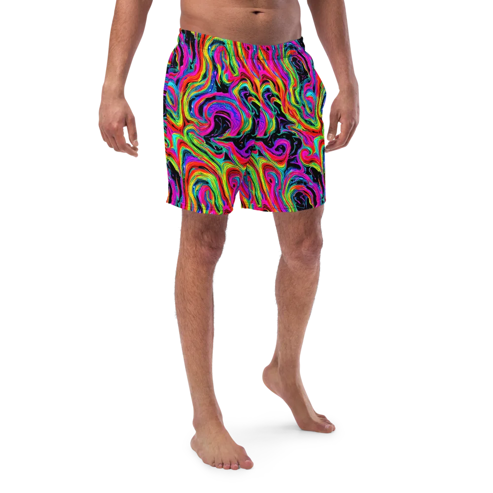Fluorescent Current on Swim Trunks — Front
