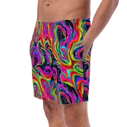 Fluorescent Current on a Swim Trunks